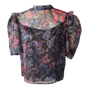 Maeve Puff-Sleeved Organza Blouse